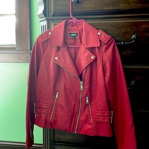 Red leather jacket - Project RUNWAY - Small